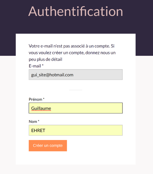 Authentication on website